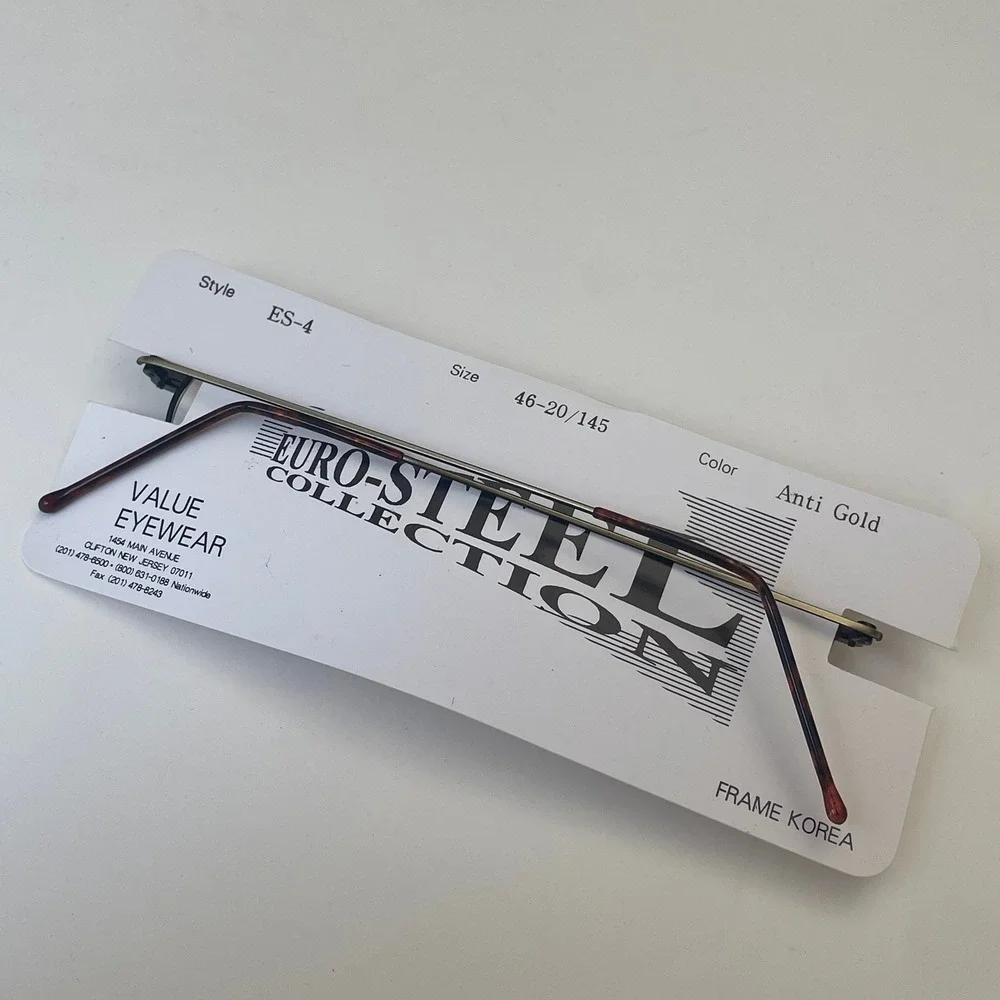 Euro Steel Collection ES-4 Oval Eyeglasses Anti Gold Stainless Steel 46-20-145